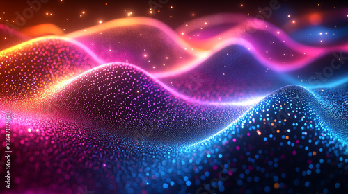 Colorful Abstract Particle Wave