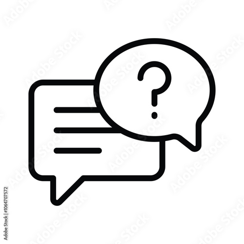 Speech bubble with question mark, symbolizing asking questions and inquiry photo