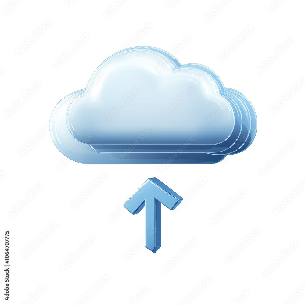 Cloud illustration featuring download and upload symbols, vibrant colors, modern design, suitable for digital content and tech themes. Cloud illustration featuring download and upload symbols, vibrant colors, modern design, suitable for digital content and tech themes.