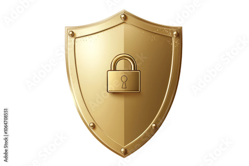 Shield design featuring a lock icon, symbolizing security and protection, ideal for digital applications and branding.