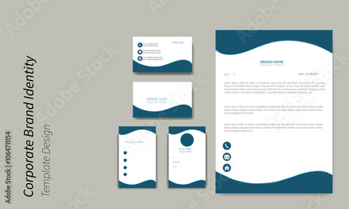 Modern and clean corporate stationery design template photo