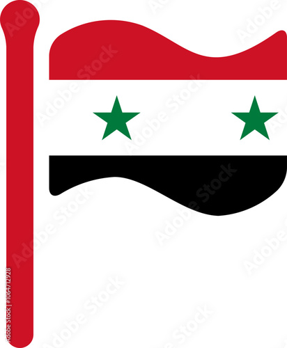Syria Flag free flown Rounded icon