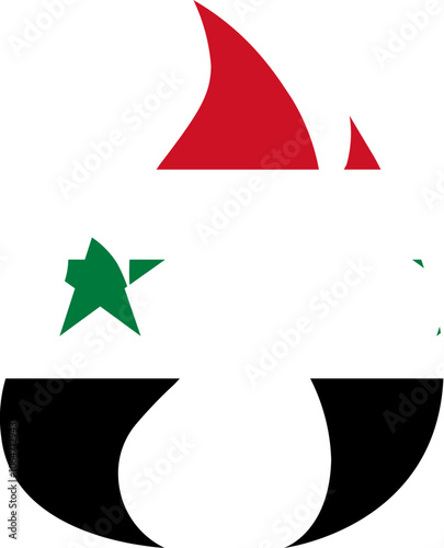 Syria Flag In Fire