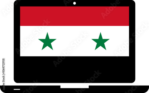Syria Flag in Laptop
