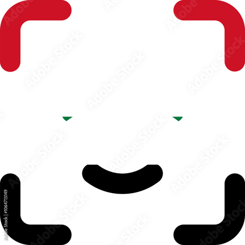 Syria flag on Face ID outline icon