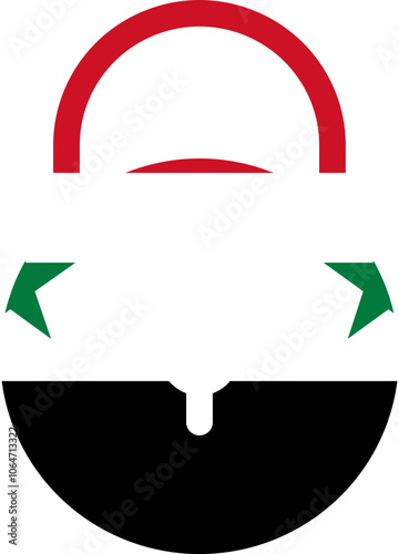 Syria flag on round lock bag