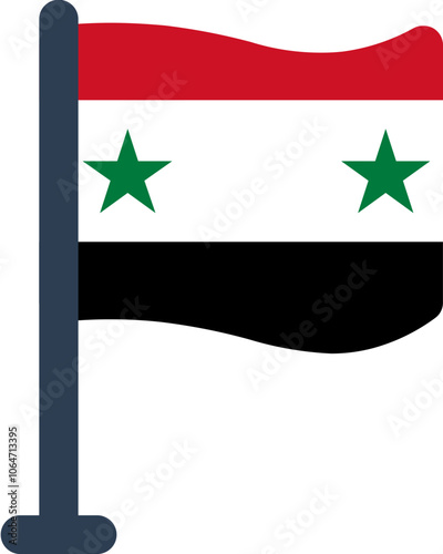 Syria Flag Rounded