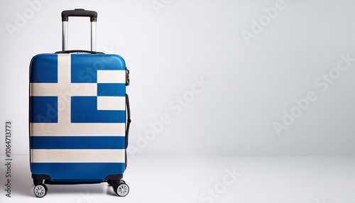 ギリシャの国旗のスーツケース。(Greece flag on a stylish suitcase and copy space.)
 photo