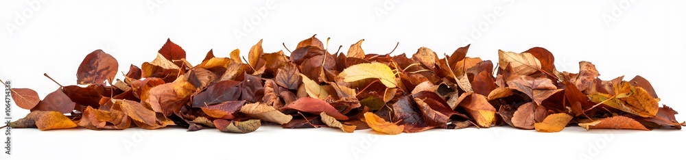 A Pile of Brown and Yellow Autumn Leaves A Pile of Brown and Yellow Autumn Leaves