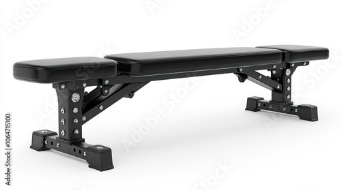 Isolated 4K image of a sleek, adjustable weight bench on a white background. photo