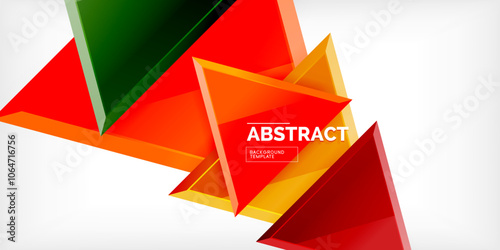 Abstract background - colorful triangles with 3d effect. Vector Illustration For Wallpaper, Banner, Background, Card, Book Illustration, landing page