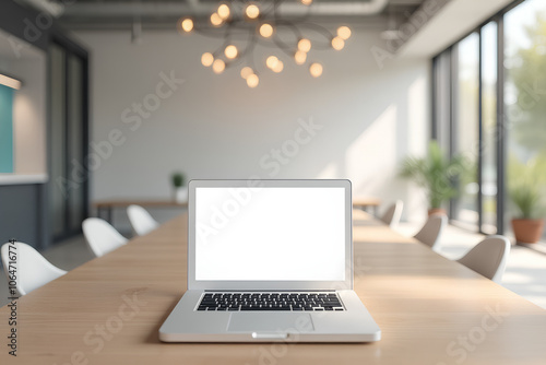 Wallpaper Mural Blurred empty open space office. Abstract light bokeh at office interior background for design. Torontodigital.ca