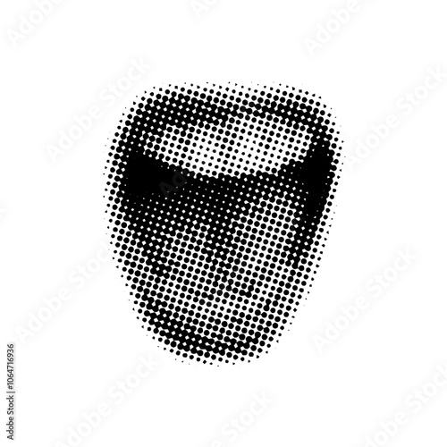 woman screaming mouth in retro halftone style