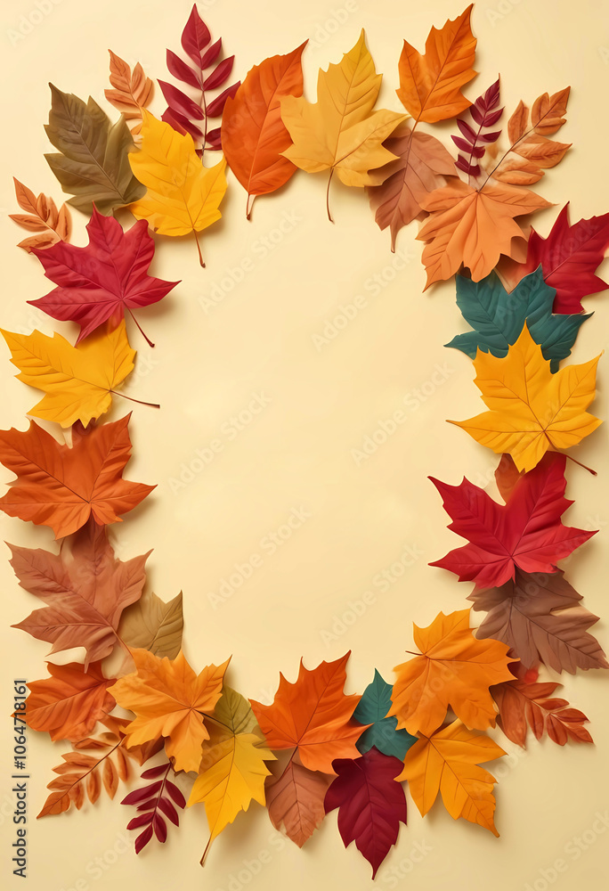 Colorful autumn leaves frame Colorful autumn leaves frame