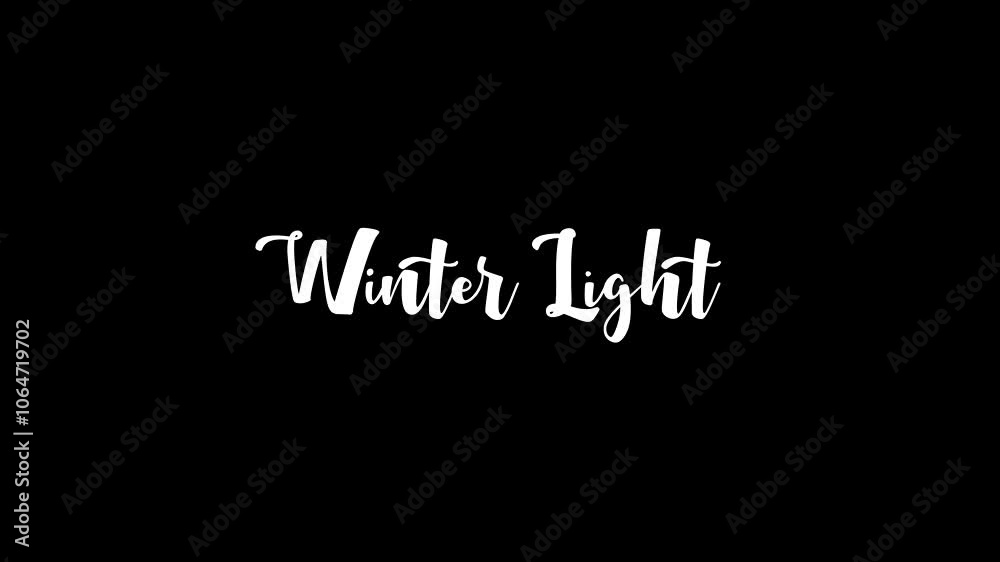 Winter Light Christmas Quote Cursive Text Glitch Effect Animation on Black Background 