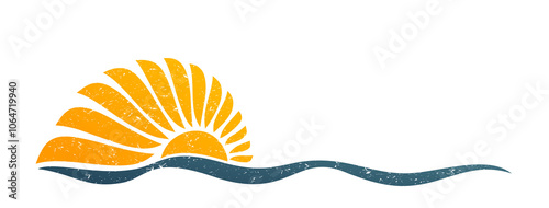 The sun and blue sea stylized symbol.