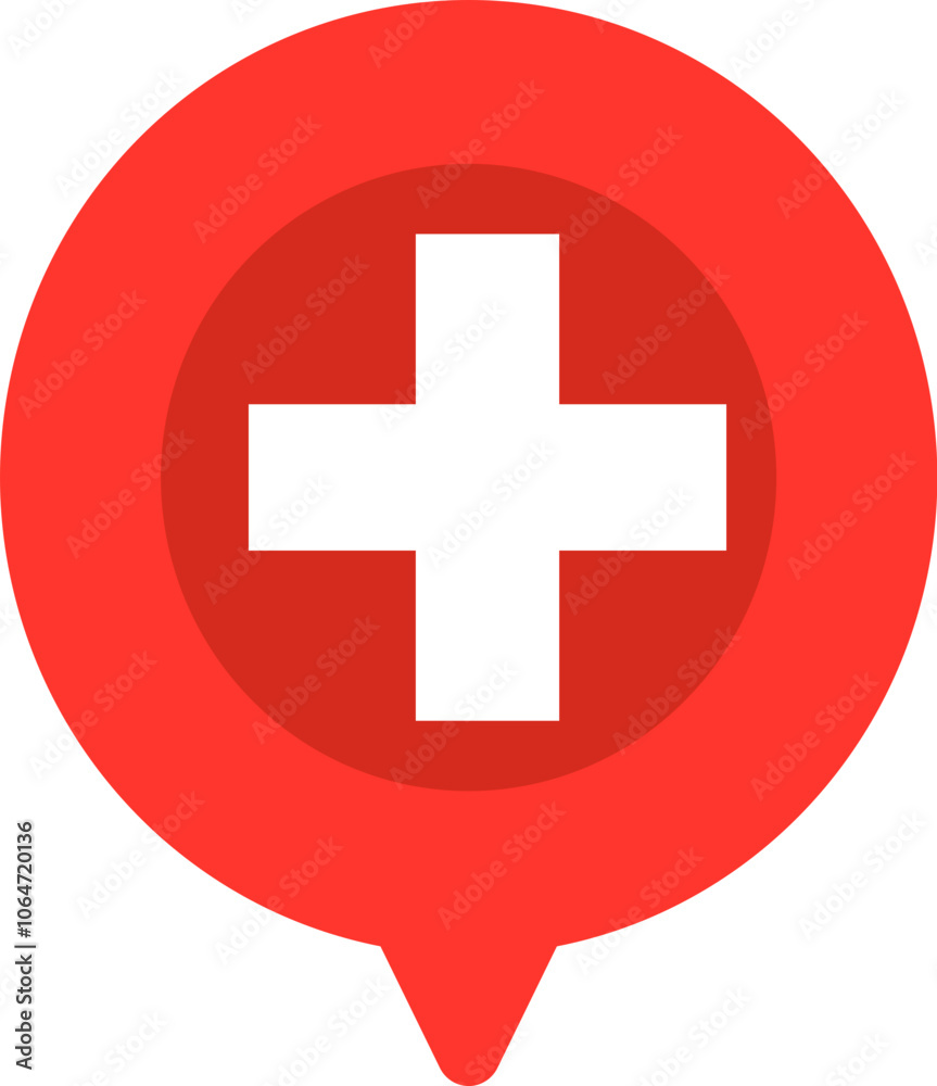 Obraz premium Switzerland Flag On Pin Icon