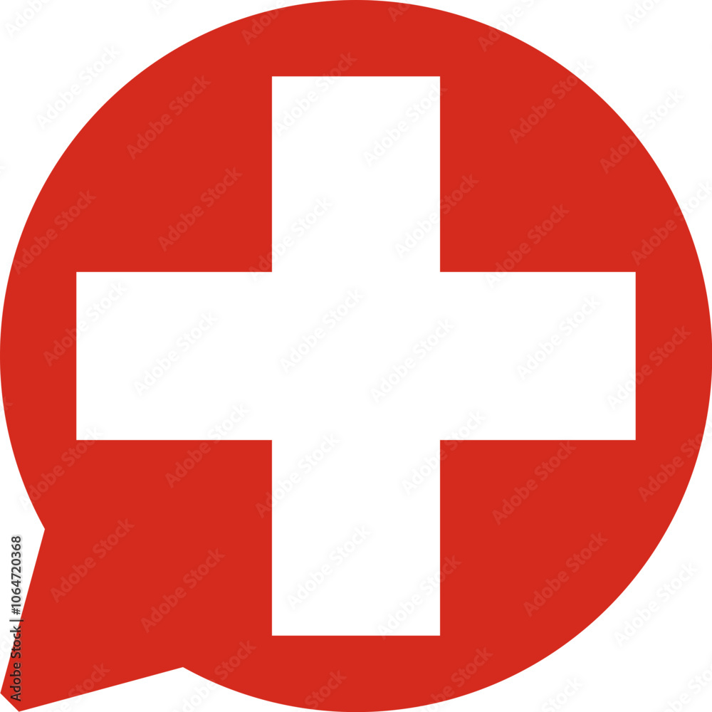 Obraz premium Chat Icon on Switzerland Flag