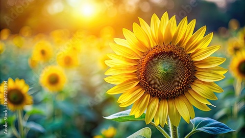 Close up of a beautiful blooming sunflower , sunflower, close-up, blooming, vibrant, yellow, petals, nature, garden, plant, beauty