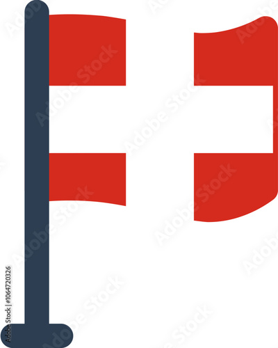 Switzerland Flag Rounded