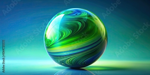 Green and blue morphing sphere abstract , sphere, green, blue, morphing, abstract,, render, design, concept, futuristic