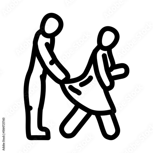 sexual assault crime line icon vector. sexual assault crime sign. isolated contour symbol black illustration
