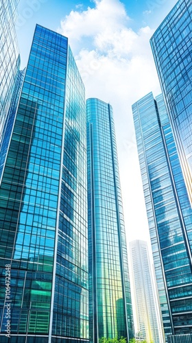 Wallpaper Mural A view of modern skyscrapers reflecting sunlight and the sky. Torontodigital.ca