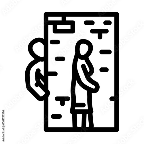 stalking crime line icon vector. stalking crime sign. isolated contour symbol black illustration