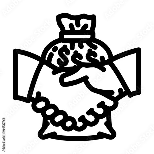 bribery crime line icon vector. bribery crime sign. isolated contour symbol black illustration