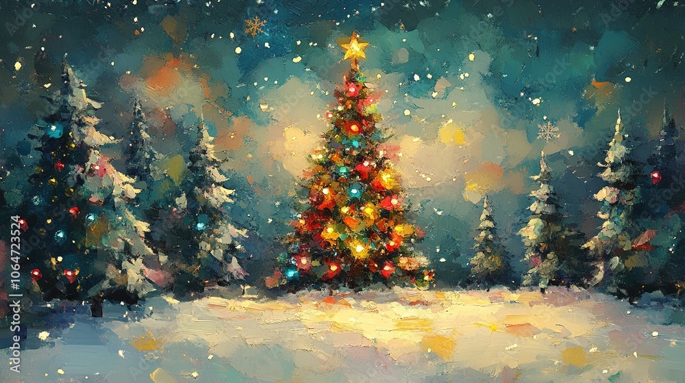 Charming Children's Christmas Card with Bright Colors, Playful Designs, and HD Quality - Perfect for Spreading Holiday Cheer