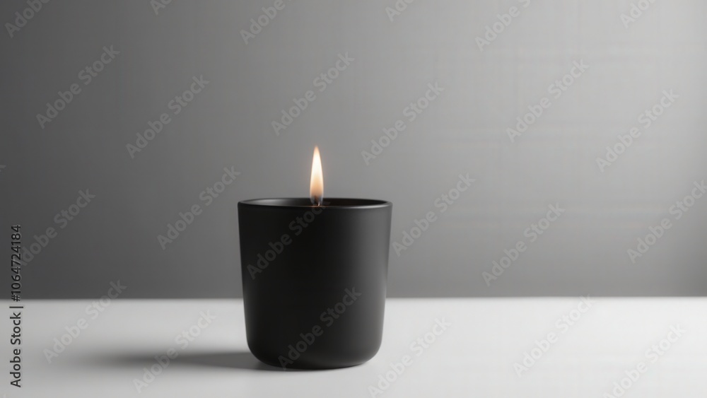 Black square candle holder with a minimalist look, ideal for creating a tranquil atmosphere Black square candle holder with a minimalist look, ideal for creating a tranquil atmosphere
