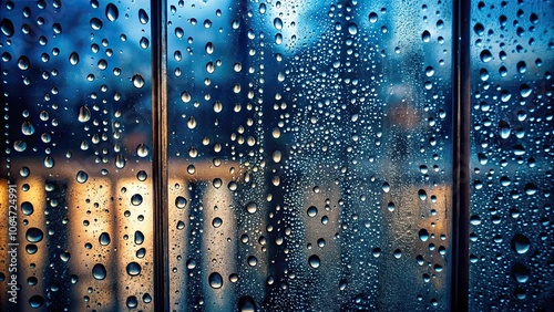 Water drops glistening on a dark window pane after the rain, water drops, rain, window, dark, reflection, glistening, moisture photo