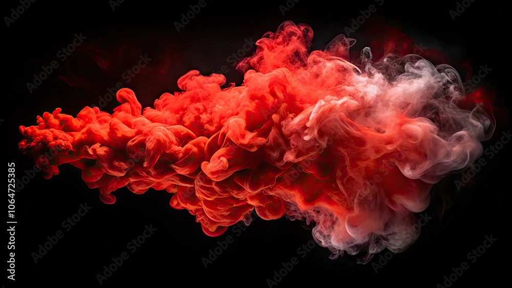 Dramatic burst of red smoke against a solid black background capturing dynamic motion , vibrant, contrast, explosion Dramatic burst of red smoke against a solid black background capturing dynamic motion , vibrant, contrast, explosion