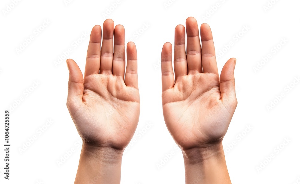 Two Open Palms Facing Upward with Fingers Extended Two Open Palms Facing Upward with Fingers Extended