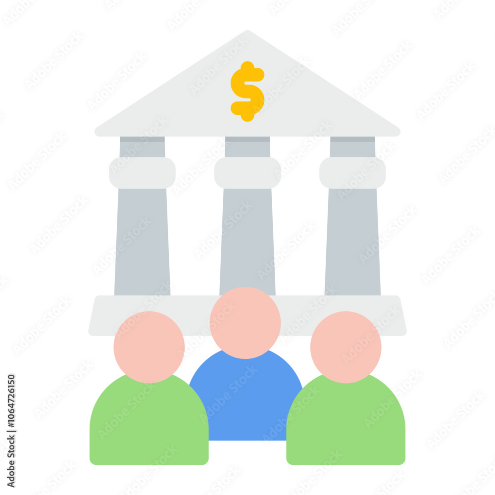 Credit Union icon vector image. Can be used for Banking. Credit Union icon vector image. Can be used for Banking.