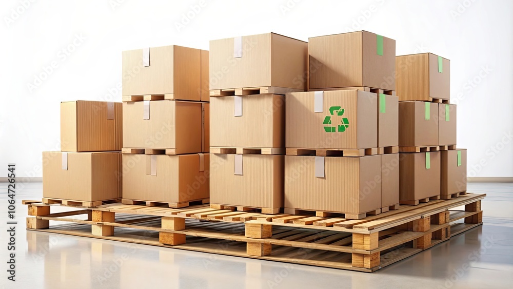 Cardboard boxes stacked on pallet for recycling, cardboard, boxes, recycling, stacked, pallet Cardboard boxes stacked on pallet for recycling, cardboard, boxes, recycling, stacked, pallet