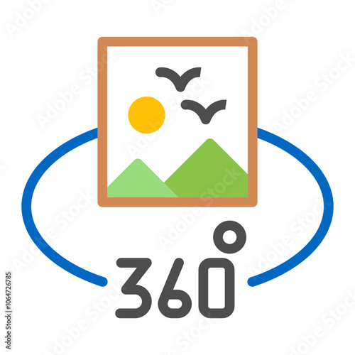 360 Degree Photo icon vector image. Can be used for Augmented Reality.