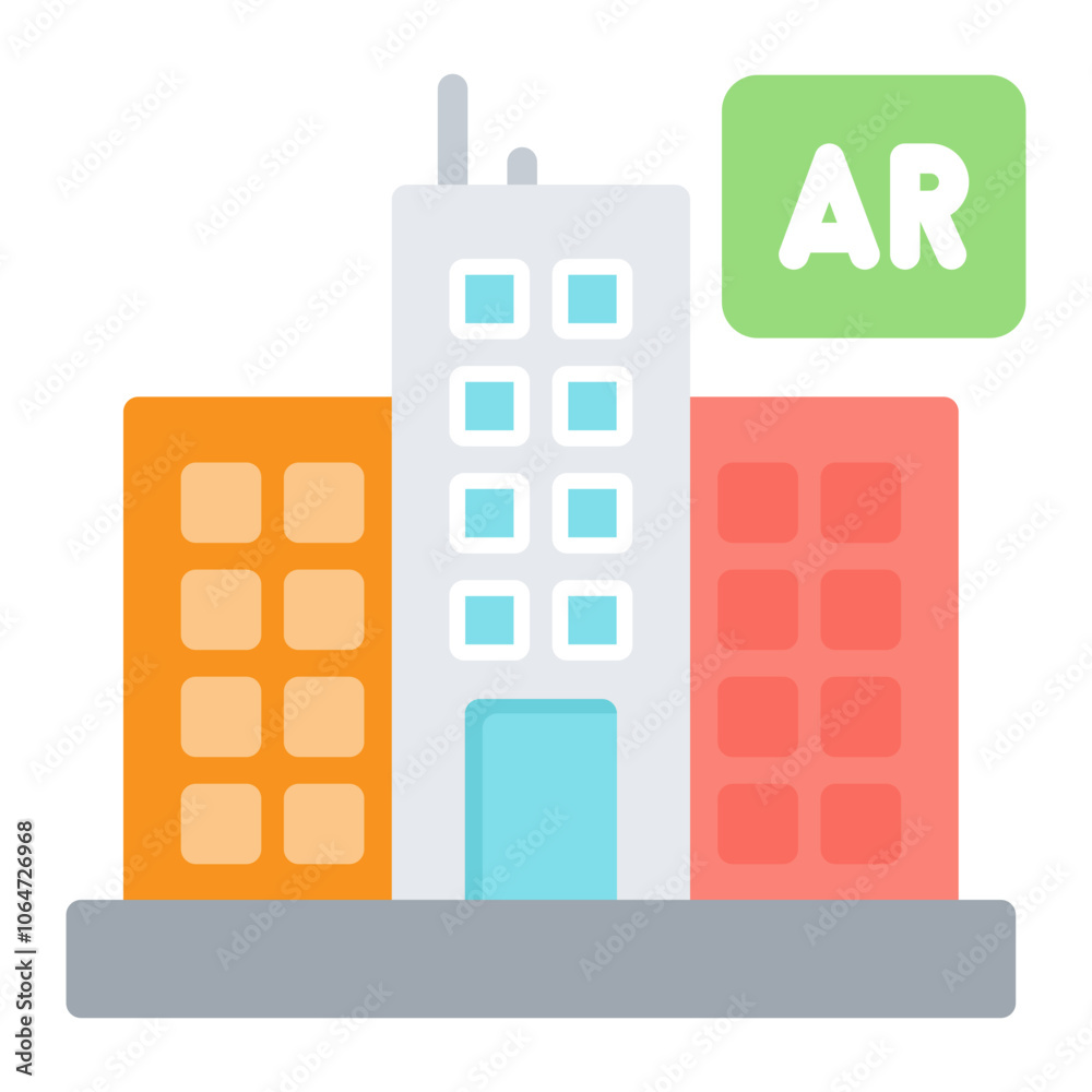 Ar City icon vector image. Can be used for Augmented Reality. Ar City icon vector image. Can be used for Augmented Reality.