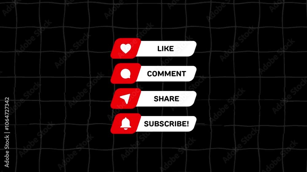 Animated kinetic thanks for watching youtube outro like comment share subscribe subscribed call to action icons