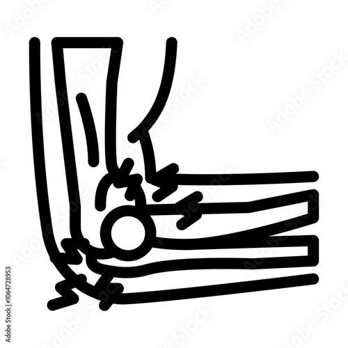 muscle joint pain disease symptom line icon vector. muscle joint pain disease symptom sign. isolated contour symbol black illustration