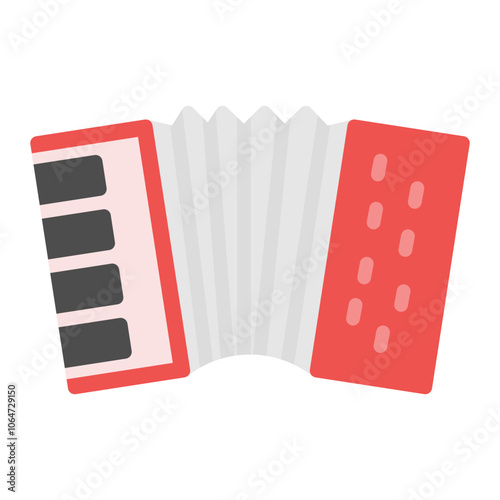 Accordion icon vector image. Can be used for Festa Junina.