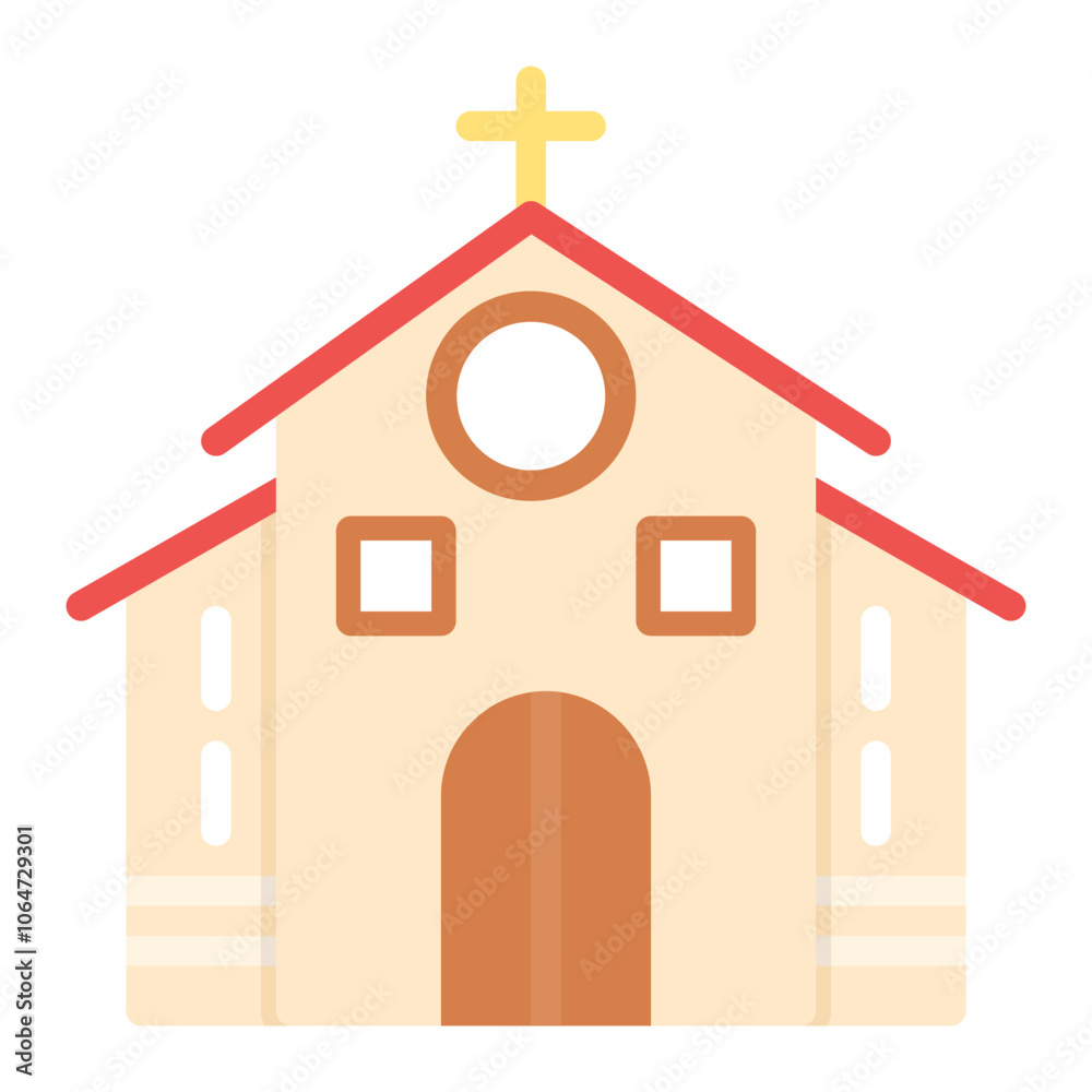 Church icon vector image. Can be used for Festa Junina. Church icon vector image. Can be used for Festa Junina.