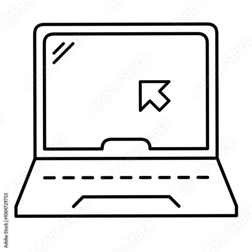 laptop computer with cursor arrow