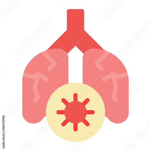 Infected Lungs icon vector image. Can be used for Infectious Diseases.
