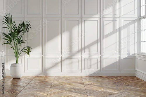 Wallpaper Mural An empty room featuring a wooden floor and a very large window Torontodigital.ca