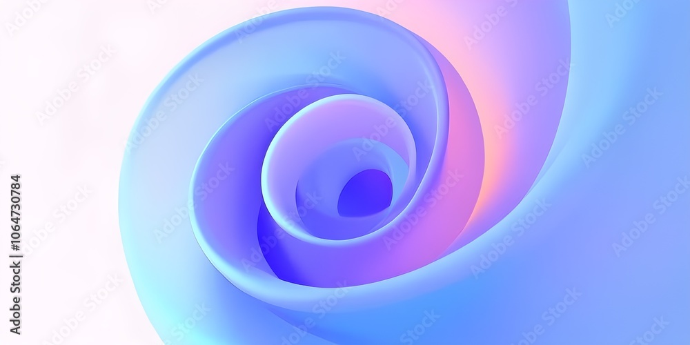 spiral shape that slowly expands, rotates, and shifts colors in a soft gradient, invoking a tranquil, meditative focus