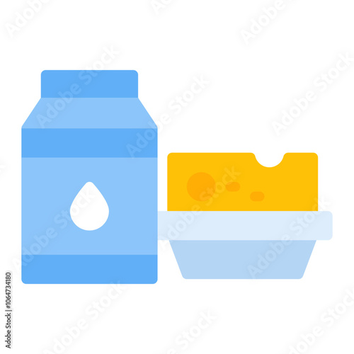 Dairy Item icon vector image. Can be used for Supermarket.