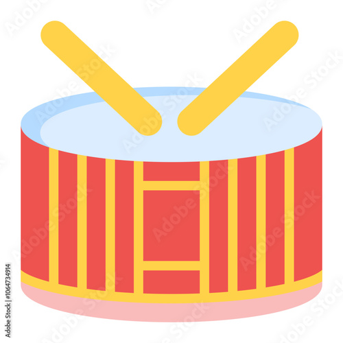 Drum icon vector image. Can be used for Instrument.