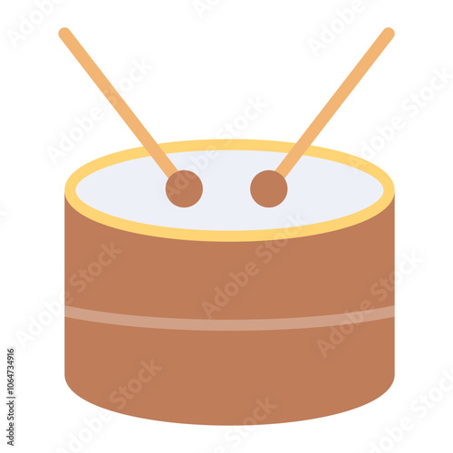 Drum icon vector image. Can be used for Instrument.