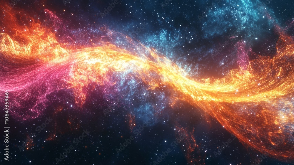 Digital metaverse galaxy with vibrant energy waves showcasing space exploration in virtual worlds Digital metaverse galaxy with vibrant energy waves showcasing space exploration in virtual worlds